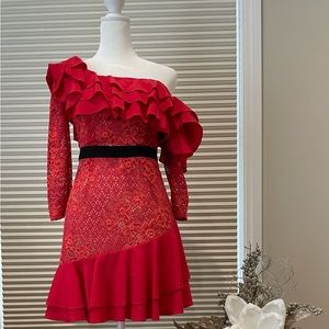 Showstopper dress For Love and Lemons gorgeous Red Ruffle Dress Size S